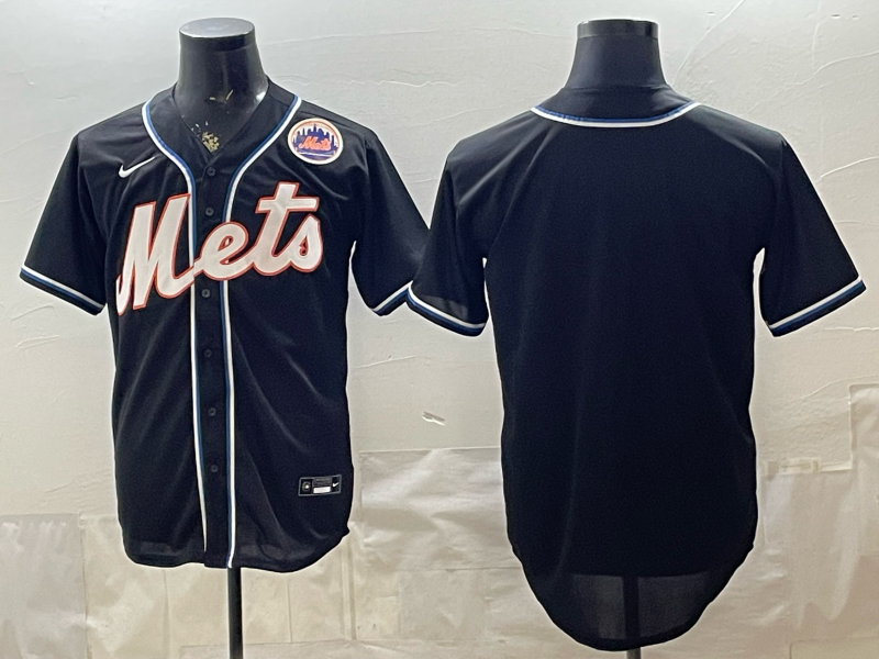 Men new york mets blank black Nike MLB Jersey 052002
